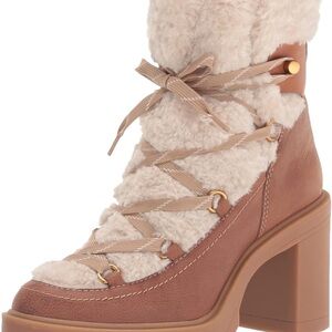 Dolce Vita Tan and Cream Winter Boots